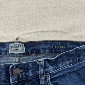 Faherty Jeans Mens 33x34 Blue Dark Wash Straight Leg Stretch Denim Coastal